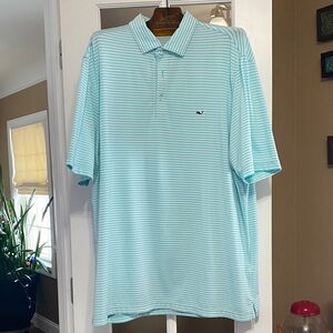 Vineyard Vines Light Blue Striped Polo Shirt
